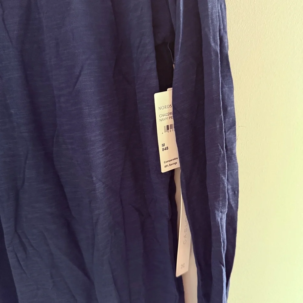 Caslon Women's Navy Cotton Long Sleeve Top - Picture 3 of 7